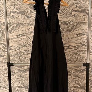 BCBGMaxAzria Black Backless Dress with Ruffles